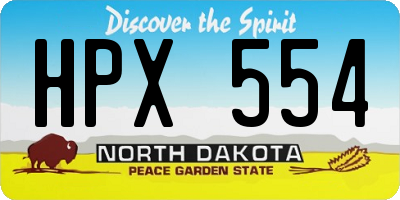 ND license plate HPX554