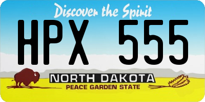 ND license plate HPX555