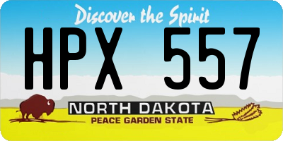 ND license plate HPX557