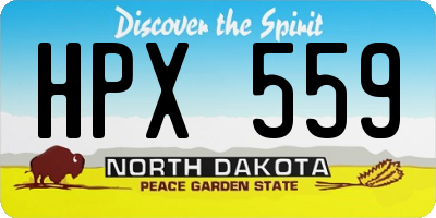 ND license plate HPX559