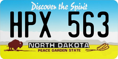 ND license plate HPX563