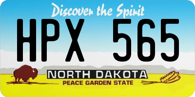 ND license plate HPX565