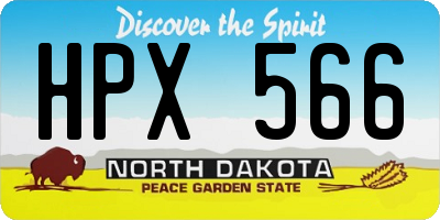 ND license plate HPX566