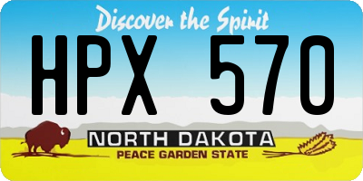ND license plate HPX570