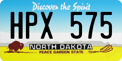 ND license plate HPX575