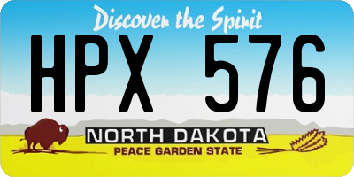 ND license plate HPX576