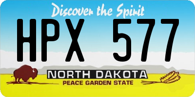 ND license plate HPX577