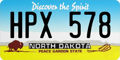 ND license plate HPX578