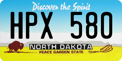 ND license plate HPX580
