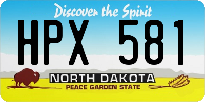 ND license plate HPX581
