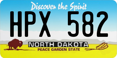 ND license plate HPX582