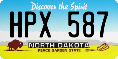 ND license plate HPX587