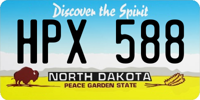 ND license plate HPX588