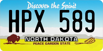 ND license plate HPX589