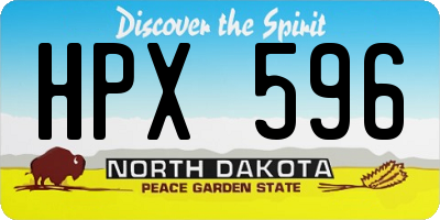 ND license plate HPX596