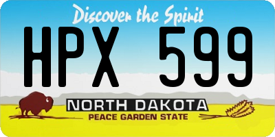 ND license plate HPX599