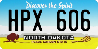 ND license plate HPX606