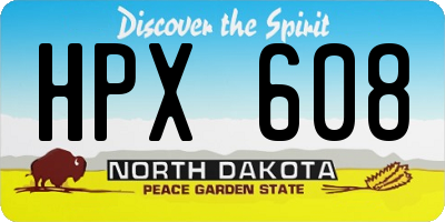 ND license plate HPX608