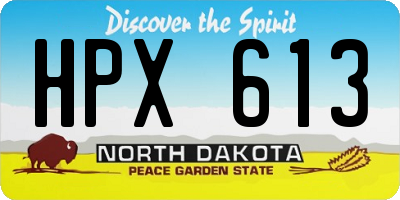 ND license plate HPX613