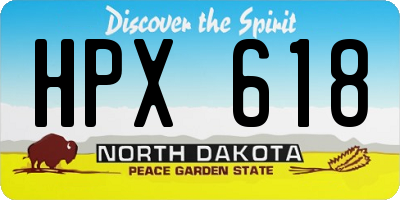 ND license plate HPX618
