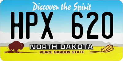 ND license plate HPX620