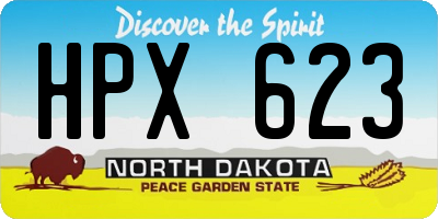 ND license plate HPX623