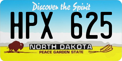ND license plate HPX625