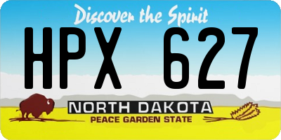 ND license plate HPX627