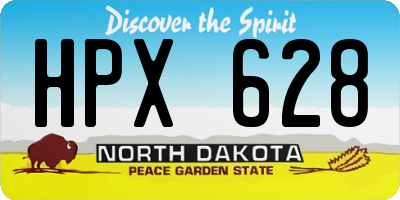 ND license plate HPX628