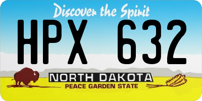 ND license plate HPX632