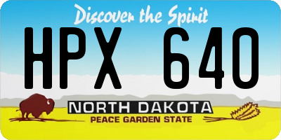 ND license plate HPX640