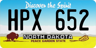 ND license plate HPX652