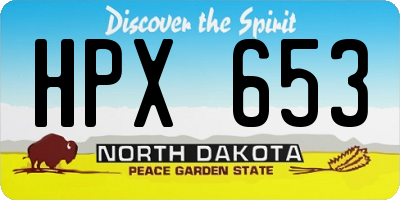 ND license plate HPX653