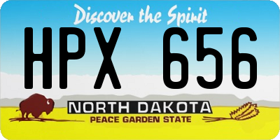ND license plate HPX656