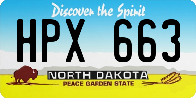 ND license plate HPX663