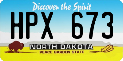 ND license plate HPX673