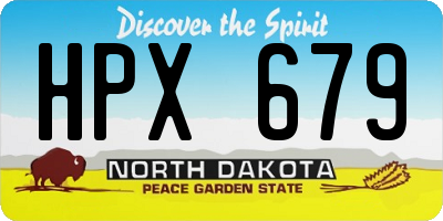 ND license plate HPX679
