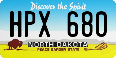 ND license plate HPX680
