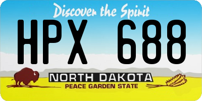 ND license plate HPX688