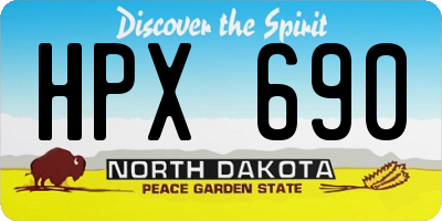 ND license plate HPX690