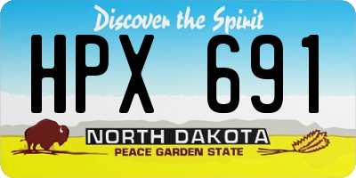 ND license plate HPX691