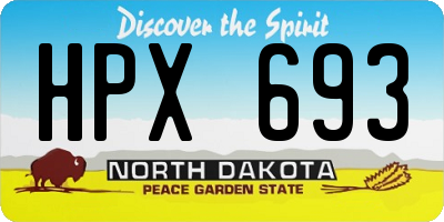 ND license plate HPX693