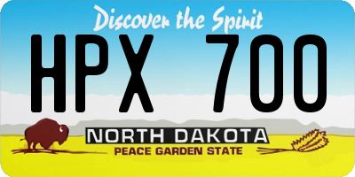 ND license plate HPX700