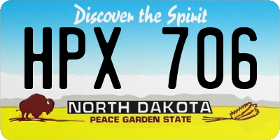 ND license plate HPX706