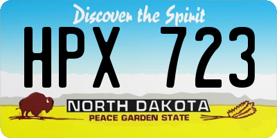 ND license plate HPX723