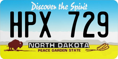 ND license plate HPX729