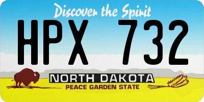 ND license plate HPX732