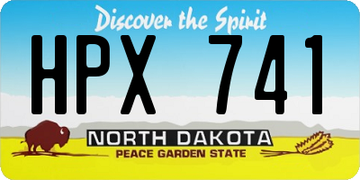 ND license plate HPX741