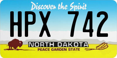 ND license plate HPX742