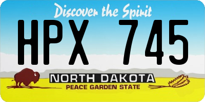ND license plate HPX745